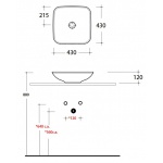 Olympia Ceramica Umywalka stawiana na blat kwadratowa, Biały LIL4B43001