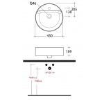 Olympia Ceramica Umywalka stawiana na blat okrągła, Biały LIL4245101