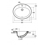 Olympia Ceramica Umywalka meblowa owalna 62 cm, Biały LIL4662101 