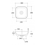 Olympia Ceramica Trend Umywalka stawiana na blat 380x380 mm, Biały TRE42QU38001