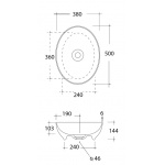 Olympia Ceramica Trend Umywalka stawiana na blat 500x380 mm, Biały TRE42OV50001