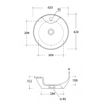 Olympia Ceramica Trend Umywalka stawiana na blat 420 mm, Biały TRE42TO42101