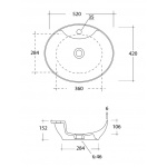 Olympia Ceramica Trend Umywalka stawiana na blat 500x420 mm, Biały TRE42OV50101