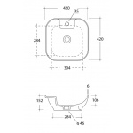 Olympia Ceramica Trend Umywalka stawiana na blat 420x420 mm, Biały TRE42QU42101