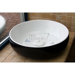  Olympia Ceramica Metamorfosi Umywalka nablatowa Ø45 cm czarna/biała bez pokrywy ceramicznej  MET42450.BN WYPRZEDAŻ EKSPOZYCJI 