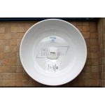  Olympia Ceramica Metamorfosi Umywalka nablatowa Ø45 cm czarna/biała bez pokrywy ceramicznej  MET42450.BN WYPRZEDAŻ EKSPOZYCJI 