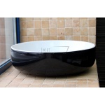  Olympia Ceramica Metamorfosi Umywalka nablatowa Ø45 cm czarna/biała bez pokrywy ceramicznej  MET42450.BN WYPRZEDAŻ EKSPOZYCJI 