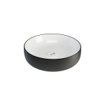  Olympia Ceramica Metamorfosi Umywalka nablatowa Ø45 cm czarna/biała bez pokrywy ceramicznej  MET42450.BN WYPRZEDAŻ EKSPOZYCJI 
