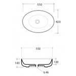 Olympia Ceramica Metamorfosi Umywalka nablatowa 55x42 cm biała MET42O6001