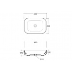 Olympia Ceramica Metamorfosi Umywalka prostokątna stawiana na blat 600x420 mm, Biały MET4260001