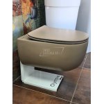    Olympia Ceramica Milady Miska WC Rimless® wisząca 52x36 cm z deską wolnoopadającą SLIM marrone z ekspozcyji Deska z odpryskami MIL120207/E+C5CN07/E WIELKA WYPRZEDAŻ!!