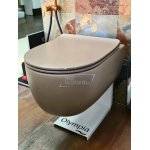    Olympia Ceramica Milady Miska WC Rimless® wisząca 52x36 cm z deską wolnoopadającą SLIM marrone z ekspozcyji Deska z odpryskami MIL120207/E+C5CN07/E WIELKA WYPRZEDAŻ!!
