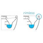    Olympia Ceramica Milady Miska WC Rimless® wisząca 52x36 cm z deską wolnoopadającą SLIM marrone z ekspozcyji Deska z odpryskami MIL120207/E+C5CN07/E WIELKA WYPRZEDAŻ!!
