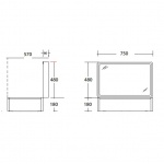 Olympia Ceramica My Bag Konsola z lustrem, na umywalke szara BAGVAL31