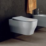 Olympia Ceramica Synthesis Miska bezrantowa 52x36 z deską wolnoopadającą slim biały połysk SYN1202R01+C9SYN01
