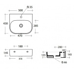 Olympia Ceramica Synthesis Umywalka ścienna 50 cm, Biały SYN4350101