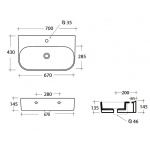 Olympia Ceramica Synthesis Umywalka ścienna 70 cm, Biały SYN4370101