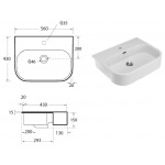Olympia Ceramica Synthesis Umywalka półwpuszczana w blat 560x430 mm, Biały SYN4556101