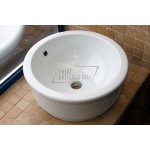 Olympia Ceramica Tris Umywalka nablatowa/wpuszczana w blat/podblatowa Ø42 cm biała LIL4242001