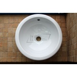 Olympia Ceramica Tris Umywalka nablatowa/wpuszczana w blat/podblatowa Ø42 cm biała LIL4242001