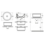 Olympia Ceramica Tris Umywalka nablatowa/wpuszczana w blat/podblatowa Ø42 cm biała LIL4242001