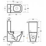 Olympia Ceramica Tutto-evo Misa Wc stojąca do kompaktu, Biały TUE130301