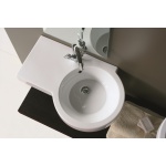 Olympia Ceramica Tutto-evo Umywalka ścienna 75 cm z półką po lewej stronie, Biały TUT417D101