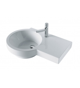 Olympia Ceramica Tutto-evo Umywalka ścienna 75 cm z półką po prawej stronie, Biały TUT417S101