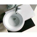 Olympia Ceramica Tutto-evo Umywalka ścienna 75 cm z półką po prawej stronie, Biały TUT417S101