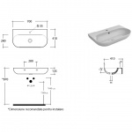 Olympia Ceramica Milady Umywalka ścienna 700x410 mm, Biały MIL4370101