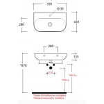 Olympia Ceramica Milady Umywalka ścienna 550x410 mm, Biały MIL4355101