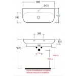 Olympia Ceramica Milady Umywalka ścienna 900x410 mm, Biały MIL4390101
