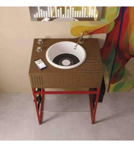 Olympia Ceramica Vinyl Konsola do montażu umywalki i kranu 620 mm, Czarny VYNMOB6223