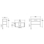 Olympia Ceramica Wolnostojąca szafka z szuflada i półką 90cm, Biały-dąb TRAMOB90 