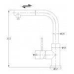 Omnires Albany Bateria kuchenna jednootworowa z obrotową i wyciąganą wylewką Inox AB1455IN