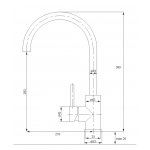 Omnires Albany Bateria kuchenna jednootworowa z obrotową Inox AB1450IN
