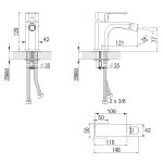 Omnires Apure Bateria bidetowa jednootworowa Chrom AP2220CR