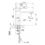 Omnires Apure Bateria umywalkowa jednootworowa bez korka Chrom AP2210CR