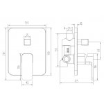 Omnires Apure Bateria wannowo-prysznicowa podtynkowa Chrom AP2235CR