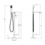 Omnires Apure Bateria wannowa wolnostojąca Chrom AP2233CR