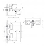 Omnires Apure Bateria wannowa ścienna Chrom AP2230CR