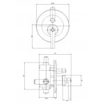 Omnires Armance Bateria wannowo-prysznicowa podtynkowa 2-drożna Miedź antyczna AM5235ORB