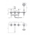 Omnires Armance Bateria wannowa 4-otworowa Miedź antyczna AM5232ORB