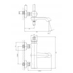 Omnires Armance Bateria wannowa ścienna Złoty AM5230GL