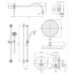 Omnires Armance Zestaw prysznicowy podtynkowy z deszczownicą Ø 225 mm ścienną i słuchawką prysznicową na drążku Chrom SYSAM20CR