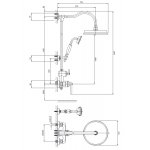 Omnires Armance Zestaw prysznicowy natynkowy z deszczownicą Ø 225 mm i słuchawką prysznicową na uchwycie punktowym Chrom AM5244CR