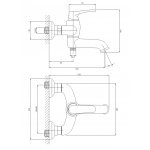 Omnires Art Deco Bateria wannowo-prysznicowa ścienna ze słuchawką prysznicową Miedź antyczna AD5131ORB