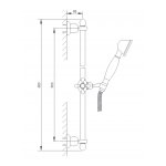 Omnires Art Deco Zestaw prysznicowy na drążku Złoty ARTDECO-SGL