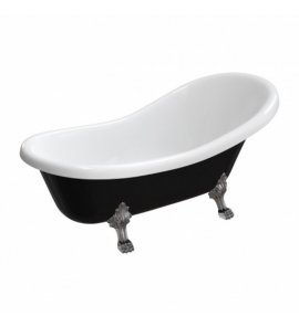 Omnires Atena Comfort M+ Wanna wolnostojąca 168x76 cm Biały/Czarny połysk ATENA168BCP