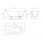 Omnires Atena Comfort M+ Wanna wolnostojąca 168x76 cm Biały połysk ATENA168BP